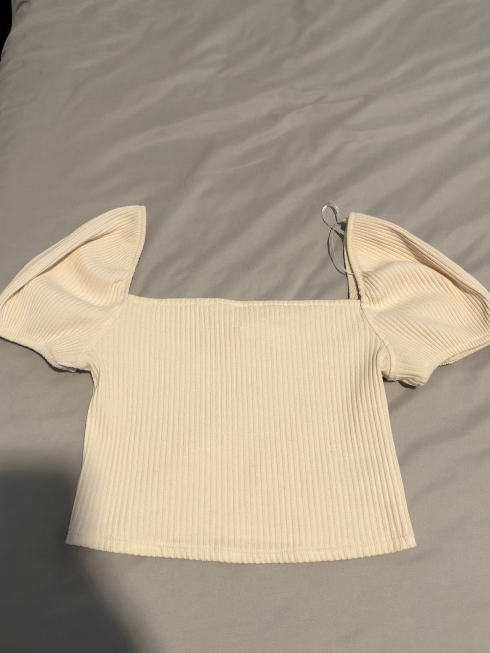 Cream Knit Crop Top